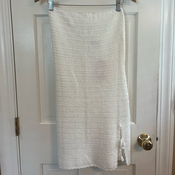Beginning Boutique Dresses & Skirts - Beginning Boutique White Crochet Mini Dress NWT